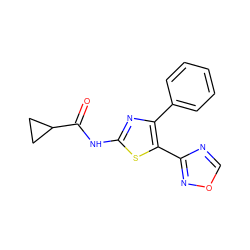 O=C(Nc1nc(-c2ccccc2)c(-c2ncon2)s1)C1CC1 ZINC000038219809