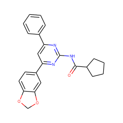 O=C(Nc1nc(-c2ccccc2)cc(-c2ccc3c(c2)OCO3)n1)C1CCCC1 ZINC000029064281