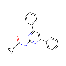 O=C(Nc1nc(-c2ccccc2)cc(-c2ccccc2)n1)C1CC1 ZINC000013586475