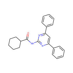 O=C(Nc1nc(-c2ccccc2)cc(-c2ccccc2)n1)C1CCCCC1 ZINC000013586477