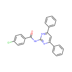 O=C(Nc1nc(-c2ccccc2)cc(-c2ccccc2)n1)c1ccc(Cl)cc1 ZINC000013586463