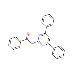 O=C(Nc1nc(-c2ccccc2)cc(-c2ccccc2)n1)c1ccccc1 ZINC000013586462