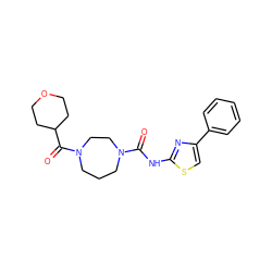 O=C(Nc1nc(-c2ccccc2)cs1)N1CCCN(C(=O)C2CCOCC2)CC1 ZINC000071317420