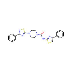 O=C(Nc1nc(-c2ccccc2)cs1)N1CCN(c2nc(-c3ccccc3)ns2)CC1 ZINC000040423190