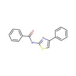 O=C(Nc1nc(-c2ccccc2)cs1)c1ccccc1 ZINC000018022084