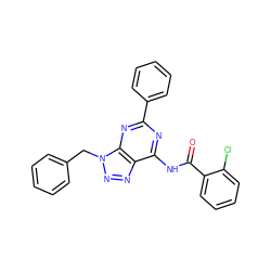 O=C(Nc1nc(-c2ccccc2)nc2c1nnn2Cc1ccccc1)c1ccccc1Cl ZINC000040861504