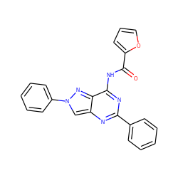 O=C(Nc1nc(-c2ccccc2)nc2cn(-c3ccccc3)nc12)c1ccco1 ZINC000095583651