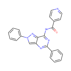 O=C(Nc1nc(-c2ccccc2)nc2cn(-c3ccccc3)nc12)c1ccncc1 ZINC000095583086