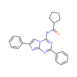 O=C(Nc1nc(-c2ccccc2)nc2nc(-c3ccccc3)cn12)C1CCCC1 ZINC000013492006