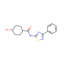 O=C(Nc1nc(-c2ccccc2)ns1)C1CCC(O)CC1 ZINC000000008901