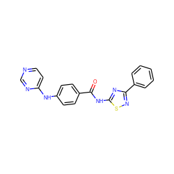 O=C(Nc1nc(-c2ccccc2)ns1)c1ccc(Nc2ccncn2)cc1 ZINC000028953152