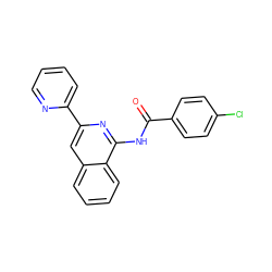 O=C(Nc1nc(-c2ccccn2)cc2ccccc12)c1ccc(Cl)cc1 ZINC000013781357