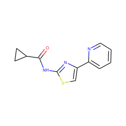 O=C(Nc1nc(-c2ccccn2)cs1)C1CC1 ZINC000006191378