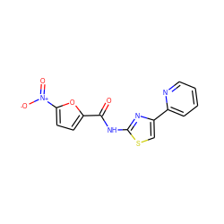 O=C(Nc1nc(-c2ccccn2)cs1)c1ccc([N+](=O)[O-])o1 ZINC000000239524