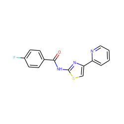 O=C(Nc1nc(-c2ccccn2)cs1)c1ccc(F)cc1 ZINC000006347220