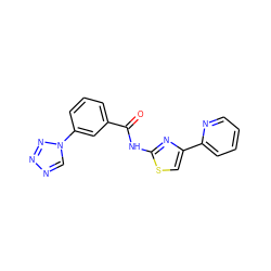 O=C(Nc1nc(-c2ccccn2)cs1)c1cccc(-n2cnnn2)c1 ZINC000013109814