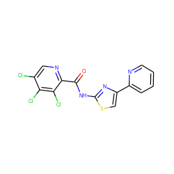 O=C(Nc1nc(-c2ccccn2)cs1)c1ncc(Cl)c(Cl)c1Cl ZINC000012484354