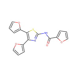 O=C(Nc1nc(-c2ccco2)c(-c2ccco2)s1)c1ccco1 ZINC000006553454