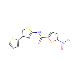 O=C(Nc1nc(-c2cccs2)cs1)c1ccc([N+](=O)[O-])o1 ZINC000032981836