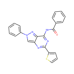 O=C(Nc1nc(-c2cccs2)nc2cn(-c3ccccc3)nc12)c1ccccc1 ZINC000653766321