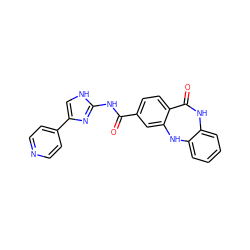 O=C(Nc1nc(-c2ccncc2)c[nH]1)c1ccc2c(c1)Nc1ccccc1NC2=O ZINC000045289056