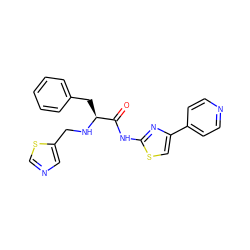 O=C(Nc1nc(-c2ccncc2)cs1)[C@H](Cc1ccccc1)NCc1cncs1 ZINC000096284442