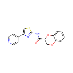 O=C(Nc1nc(-c2ccncc2)cs1)[C@H]1COc2ccccc2O1 ZINC000006848162