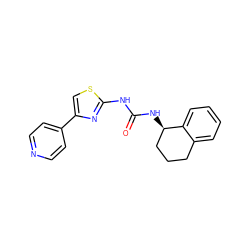 O=C(Nc1nc(-c2ccncc2)cs1)N[C@@H]1CCCc2ccccc21 ZINC000167631417