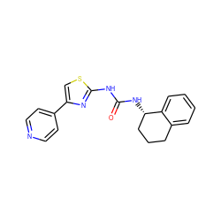 O=C(Nc1nc(-c2ccncc2)cs1)N[C@H]1CCCc2ccccc21 ZINC000167631874