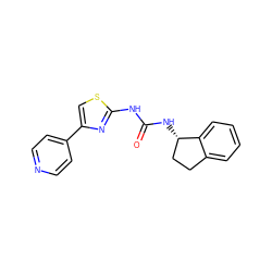 O=C(Nc1nc(-c2ccncc2)cs1)N[C@H]1CCc2ccccc21 ZINC000166905600