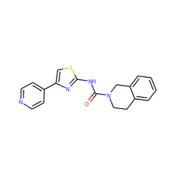 O=C(Nc1nc(-c2ccncc2)cs1)N1CCc2ccccc2C1 ZINC000168825221