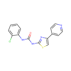 O=C(Nc1nc(-c2ccncc2)cs1)Nc1ccccc1Cl ZINC000165713042