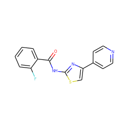 O=C(Nc1nc(-c2ccncc2)cs1)c1ccccc1F ZINC000038781068