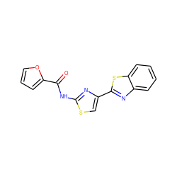 O=C(Nc1nc(-c2nc3ccccc3s2)cs1)c1ccco1 ZINC000004176322