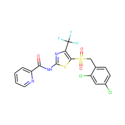 O=C(Nc1nc(C(F)(F)F)c(S(=O)(=O)Cc2ccc(Cl)cc2Cl)s1)c1ccccn1 ZINC000198928590