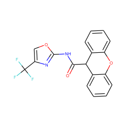 O=C(Nc1nc(C(F)(F)F)co1)C1c2ccccc2Oc2ccccc21 ZINC000038543549