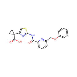 O=C(Nc1nc(C2(C(=O)O)CC2)cs1)c1cccc(COc2ccccc2)n1 ZINC000028466105