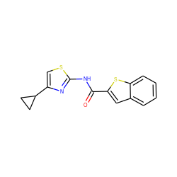 O=C(Nc1nc(C2CC2)cs1)c1cc2ccccc2s1 ZINC000025561680