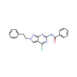 O=C(Nc1nc(Cl)c2cn(CCc3ccccc3)nc2n1)c1ccccc1 ZINC000103263545