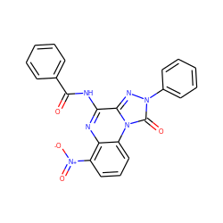 O=C(Nc1nc2c([N+](=O)[O-])cccc2n2c(=O)n(-c3ccccc3)nc12)c1ccccc1 ZINC000034800803