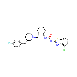 O=C(Nc1nc2c(Cl)cccc2s1)N[C@@H]1CCCC[C@H]1CN1CCC[C@@H](Cc2ccc(F)cc2)C1 ZINC000003976345