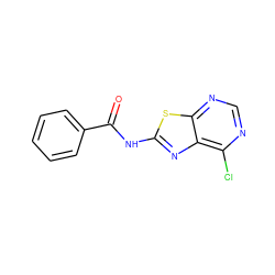 O=C(Nc1nc2c(Cl)ncnc2s1)c1ccccc1 ZINC000103287367