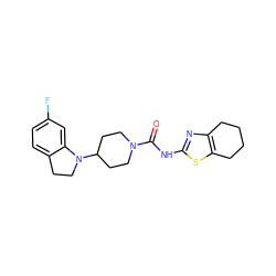 O=C(Nc1nc2c(s1)CCCC2)N1CCC(N2CCc3ccc(F)cc32)CC1 ZINC000103241486