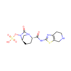 O=C(Nc1nc2c(s1)CNCC2)[C@@H]1CC[C@@H]2CN1C(=O)N2OS(=O)(=O)O ZINC000096168642