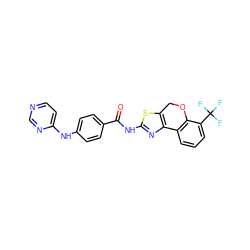 O=C(Nc1nc2c(s1)COc1c-2cccc1C(F)(F)F)c1ccc(Nc2ccncn2)cc1 ZINC000028952868