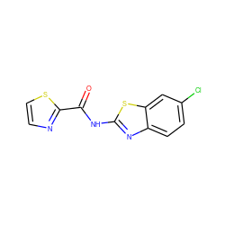 O=C(Nc1nc2ccc(Cl)cc2s1)c1nccs1 ZINC000072138510