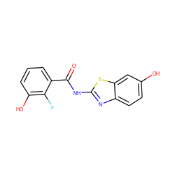 O=C(Nc1nc2ccc(O)cc2s1)c1cccc(O)c1F ZINC000095553807