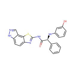 O=C(Nc1nc2ccc3[nH]ncc3c2s1)[C@@H](Nc1cccc(O)c1)c1ccccc1 ZINC000202050199