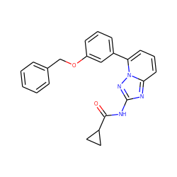 O=C(Nc1nc2cccc(-c3cccc(OCc4ccccc4)c3)n2n1)C1CC1 ZINC000118399743