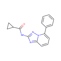 O=C(Nc1nc2cccc(-c3ccccc3)n2n1)C1CC1 ZINC000043195955